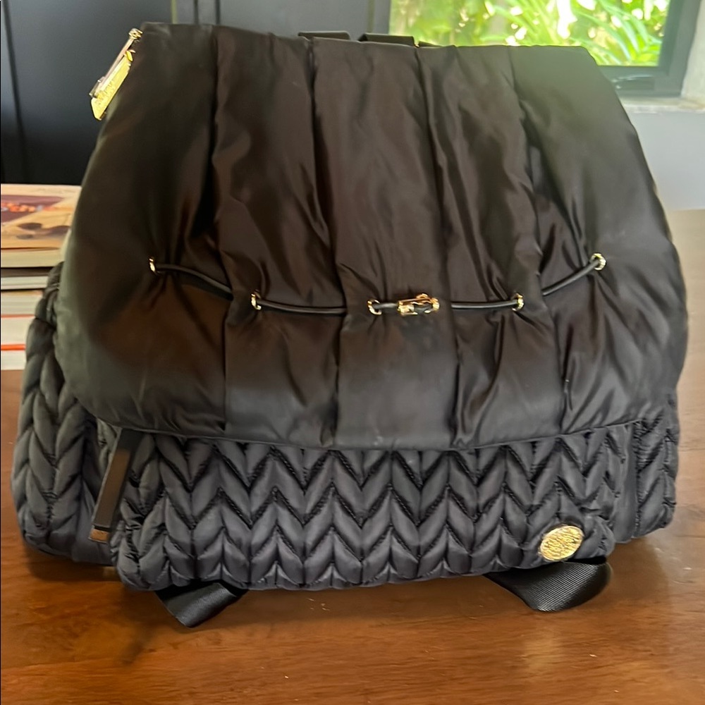 Happ Brand Black Quilted Diaper Backpack Like New